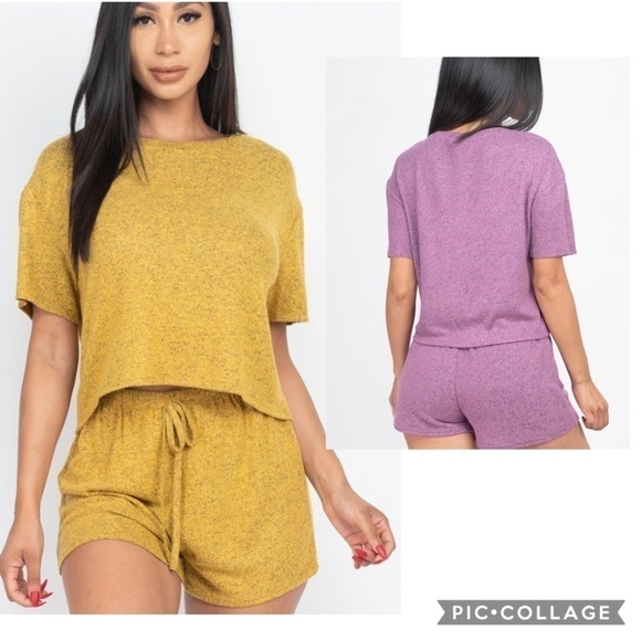 Cute!! Cute!! 2 Piece Heather Gray Shorts n Top - Picture 3 of 3